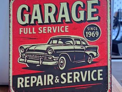 Plaque vintage garage hueforge