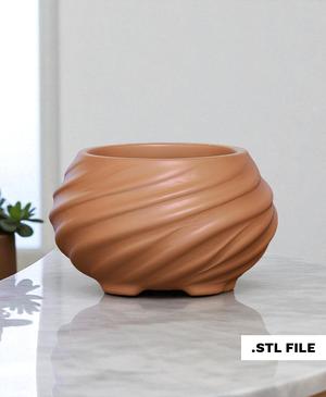 Twisted Elegance Planter – Modern Spiral STL for 3D Printing