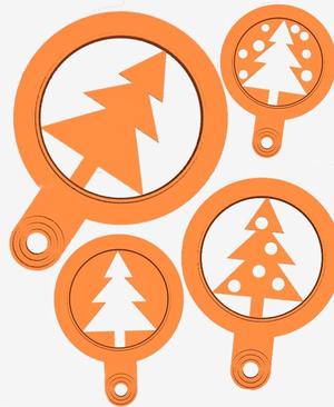 COFFEE CUP 4 TEMPLATES CHRISTMAS TREE STENCILS