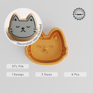 Sad Face Cookie Cutter & Stamp, Depressive Mood Shapes, Perfect for S/M/L Cookies or Fondant PRODUCT_863