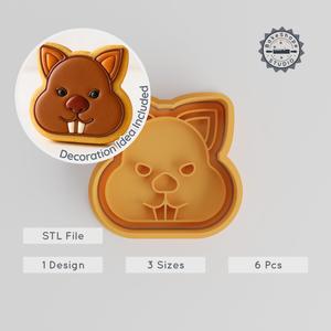 Wombat Cookie Cutter & Stamp Set, Australian Wildlife Animal, 3 Sizes, Perfect for Cookies & Fondant PRODUCT_1284