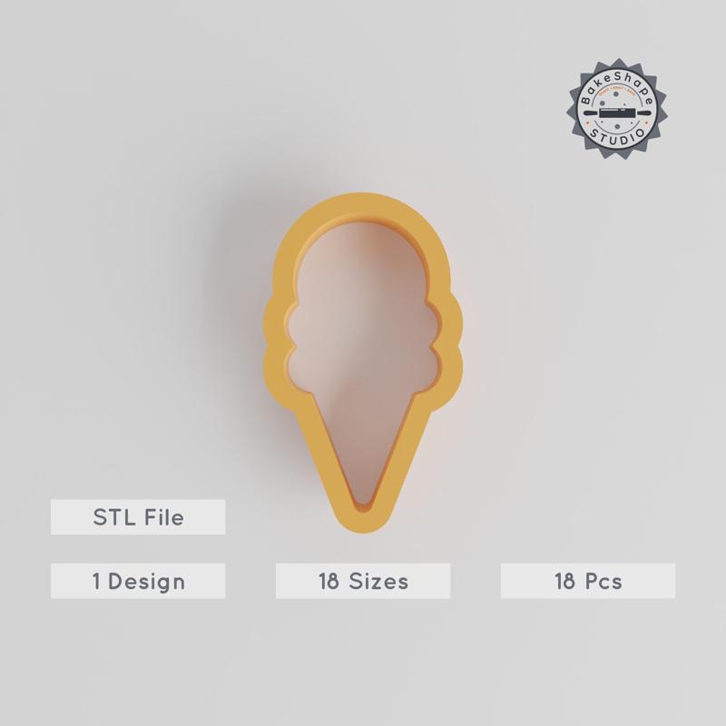 Ice Cream Shape Cutter Set, 18 Sizes from 0.75"-5", Perfect for Cookies, Fondant, Clay PRODUCT_2750
