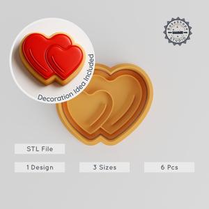 Heart Shape Cutter & Stamp Set, Love Symbol Cookie Decor, Fondant Tools, S/M/L Sizes, Romantic Baking Accessories Bundle PRODUCT_237
