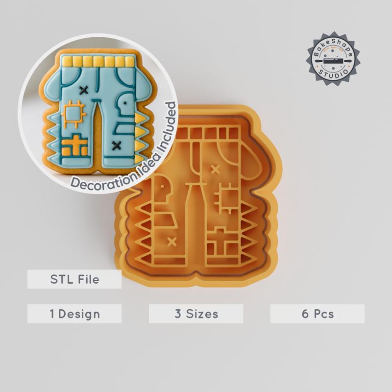 Pants Shape Cookie Cutter & Stamp Set, Perfect for Cookies, Fondant, 3 Sizes S/M/L PRODUCT_2701