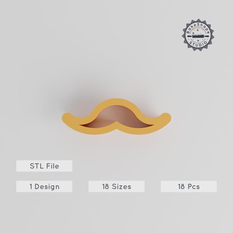 Moustache Shape Cutter Collection, 18 Sizes, Perfect for Cookies, Fondant & Clay PRODUCT_259