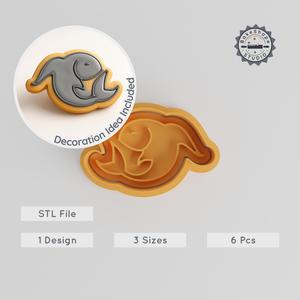 Pisces Shape Cutter & Stamp, Zodiac Fish Cookie & Fondant Set, 6 Piece Collection, S/M/L, Astrology Sign Decor PRODUCT_772