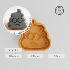 Poop Emoji Cookie Cutter & Stamp Set, Funny Waste, 6-Piece, S/M/L, Perfect for Cookies & Fondant PRODUCT_363