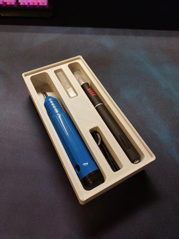 Gridfinity holder for deburring tool and exacto knife