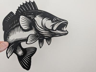 Zander Walleye Pike-Perch 2D Art Fish