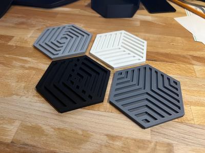 Geometric Coasters w/Bottom