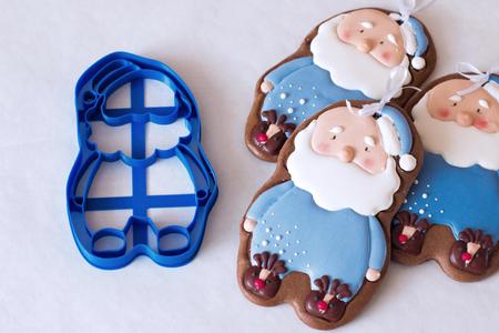 Cookie cutter Santa in pyjamas