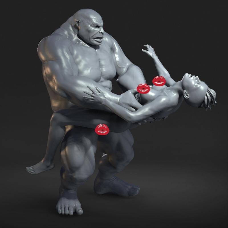 ATTACK OF THE OGRE - NSFW - EROTIC MINIATURE 75 MM SCALE