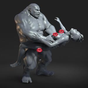 ATTACK OF THE OGRE - NSFW - EROTIC MINIATURE 75 MM SCALE