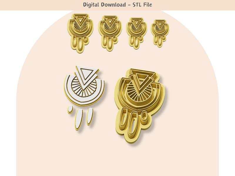 Tribal Style 13 Clay Cutter for Polymer Clay, Digital STL File
