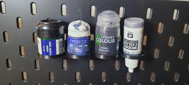 Universal (Mostly) Paint Holder for Ikea Skadis - Citidel (Old and New), Vallejo Paint Bottle