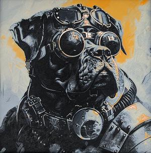 Diesel Punk Rottweiler Dog - Hueforge Print