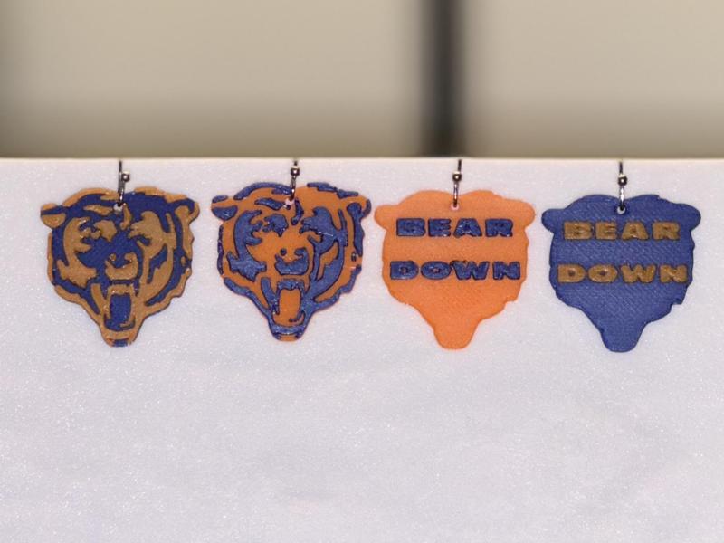 Chicago Bears logo - Bear Down earrings