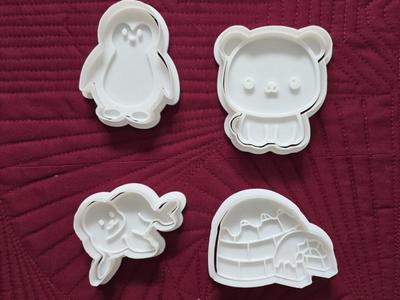 Arctic Animal Set Playdoh Cookie Cutter Winter