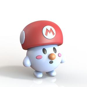 Mario Bros mushroom snowman - multipart