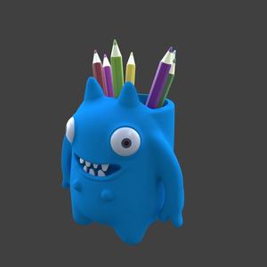 Quirky Monster Pencil Holder - Fun 3D Printed Desk Accessory