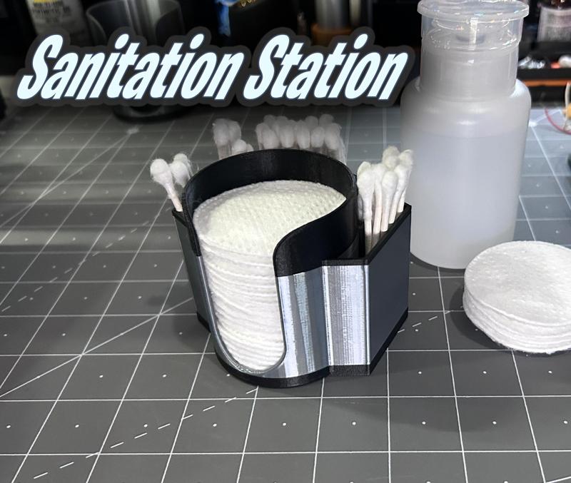 Cotton Pad and Q-Tip holder - Sanitation Station