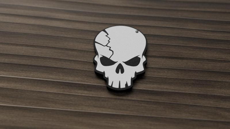 Cracked Skull keychain