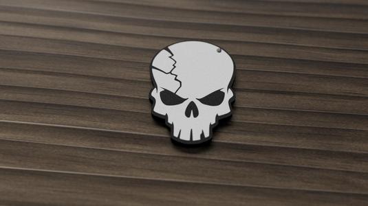 Cracked Skull keychain