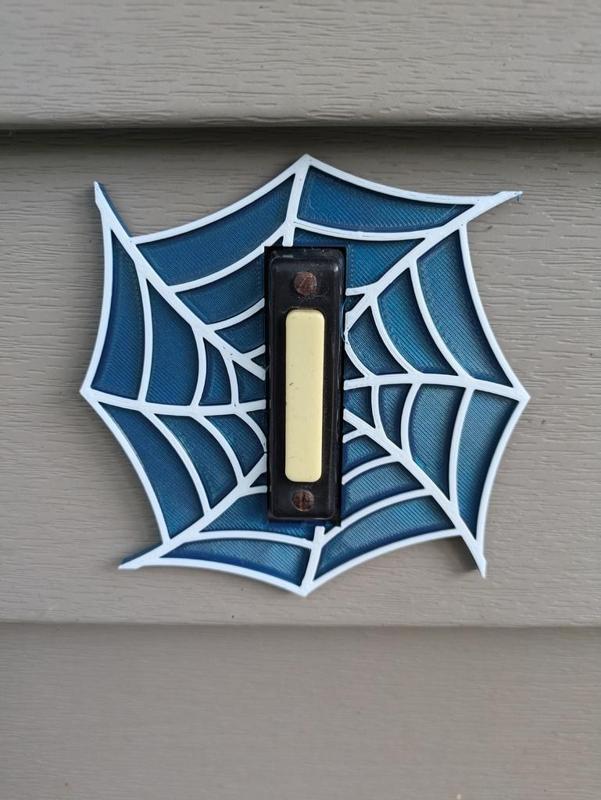 Spider web doorbell decor
