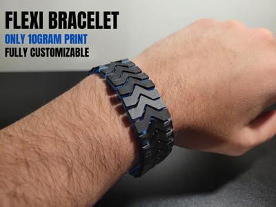 One-piece aesthetically-pleasing printed bracelet