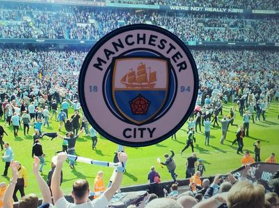 AMS / MMU Manchester City FC coaster or plaque 