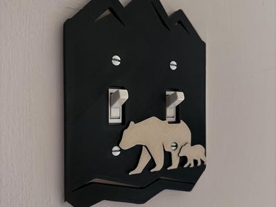 Bear & Cub Light Switch Plate