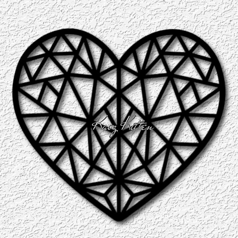 geometric heart wall art mandala home decor