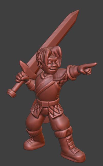 Halfling Fighter With Big Sword - FDM Friendly