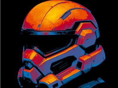 Cyberpunk style helmet hueforge