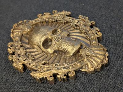 Memento mori with a skull, baroque / rococo frame