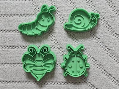 Cute Bug Insect Cookie Cutter Stamp Playdoh Set