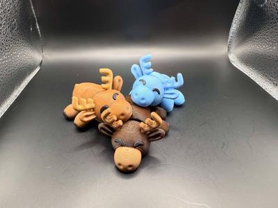 Cute Tiny Articulated Moose with Hooves