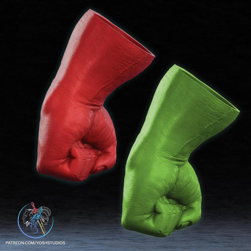 Red Hulk Hands 3D Printer STL