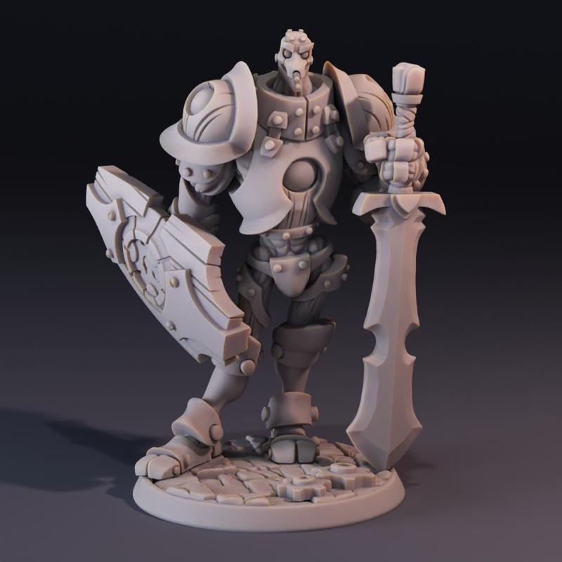 32mm scale Warforged Fighter