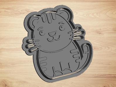 cookie cutter tiger - cutter and stamp