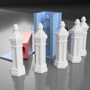 Mold for cement safety road bollard