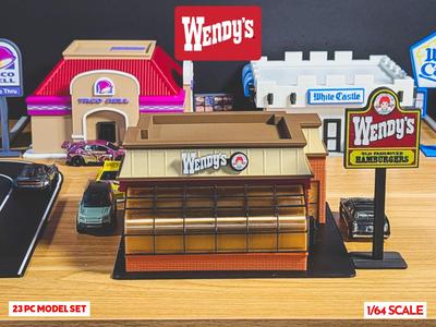 Retro Wendy's Model Set - 1:64 Scale Diorama