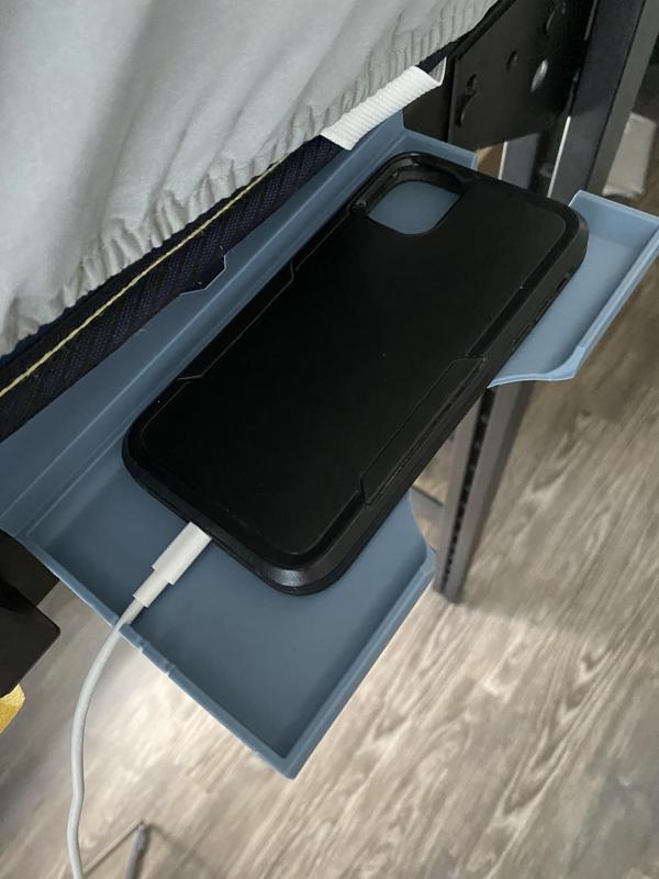 Bedside Phone Holder for Lofted Beds (+ Cord Holder)