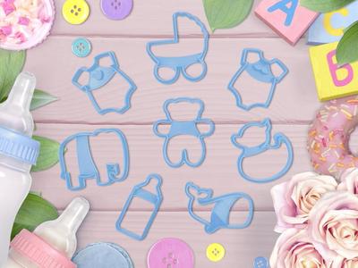 Baby shower cookie cutter set