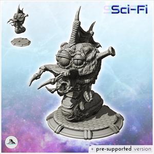 Alien creature with webbed crest and triple eyes (8) - SF SciFi wars future apocalypse post-apo wargaming wargame