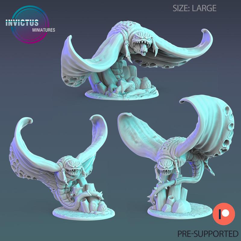 Alien Stingray Set / Space Moth / Caterpillar Larva & Cocoon / Invasion Army / Cyberpunk / Sci-Fi Encounter
