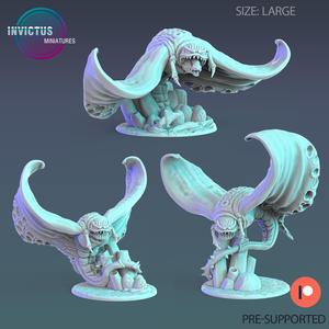 Alien Stingray Set / Space Moth / Caterpillar Larva & Cocoon / Invasion Army / Cyberpunk / Sci-Fi Encounter