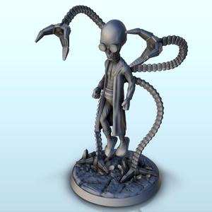 Alien Dr Octopus with glasses and claws (21) (+ pre-supported version & rounded base) - SF Warhordes ET extraterrest Confrontation