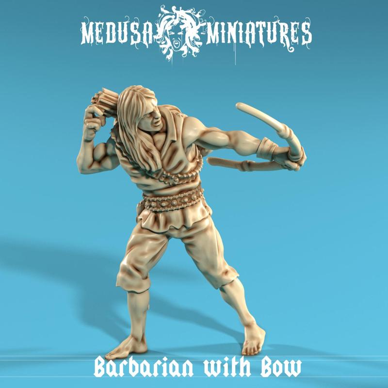 Barbarian Archer - Dynamic Bow-Wielding STL Miniature