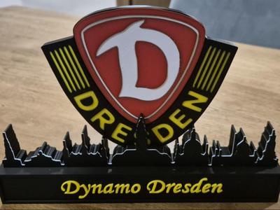 Dynamo dresden with skyline of dresden